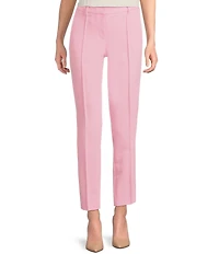 KARL LAGERFELD PARIS Woven Polished Suiting Straight Leg Ankle Pants