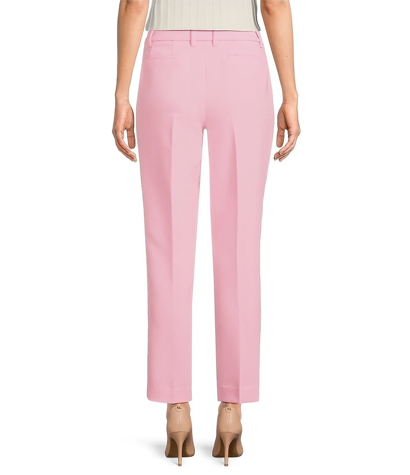 KARL LAGERFELD PARIS Woven Polished Suiting Straight Leg Ankle Pants