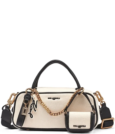 KARL LAGERFELD PARIS Zaylia Canvas Mini Crossbody Bag