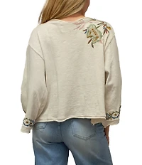Karyn Seo Anika Vintage Floral Embroidered Tie Front Cardigan