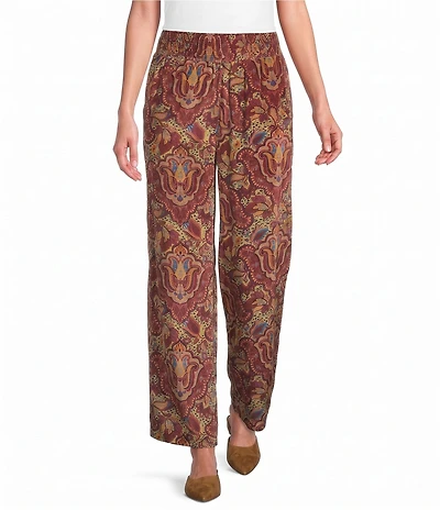 Karyn Seo Coco Vintage Boho-Inspired Smocked Waist Wide Leg Pants