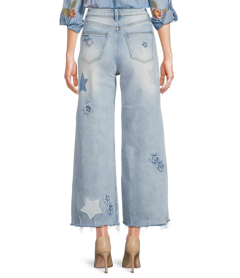 Karyn Seo Fatima Boho-Inspired Distressed Star Patch Jeans