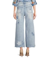 Karyn Seo Fatima Boho-Inspired Distressed Star Patch Jeans