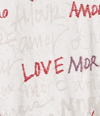 Karyn Seo Penni Knit Heart Embroidered Crew Neck Short Sleeve Oversized Tee