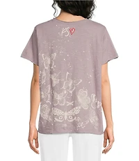 Karyn Seo Sariah Knit Free To Fly Graphic Crew Neck Short Sleeve Oversized Tee