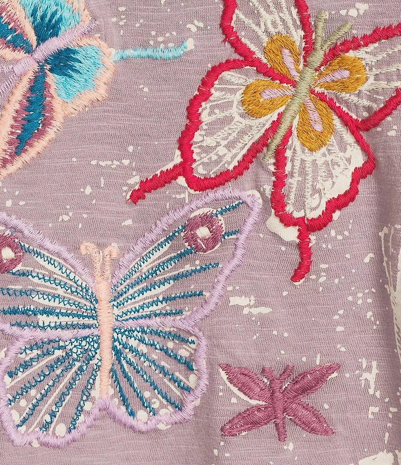 Karyn Seo Sariah Knit Free To Fly Graphic Crew Neck Short Sleeve Oversized Tee