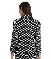 Kasper 3 Button Dotted Coordinating Jacquard Notched Collar Jacket