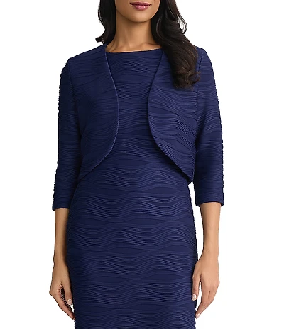 Kasper 3/4 Sleeve Knit Shrug Cardigan