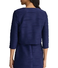 Kasper 3/4 Sleeve Knit Shrug Cardigan