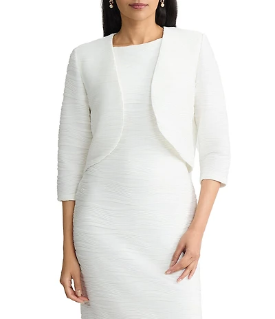 Kasper 3/4 Sleeve Knit Shrug Cardigan