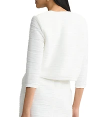 Kasper 3/4 Sleeve Knit Shrug Cardigan