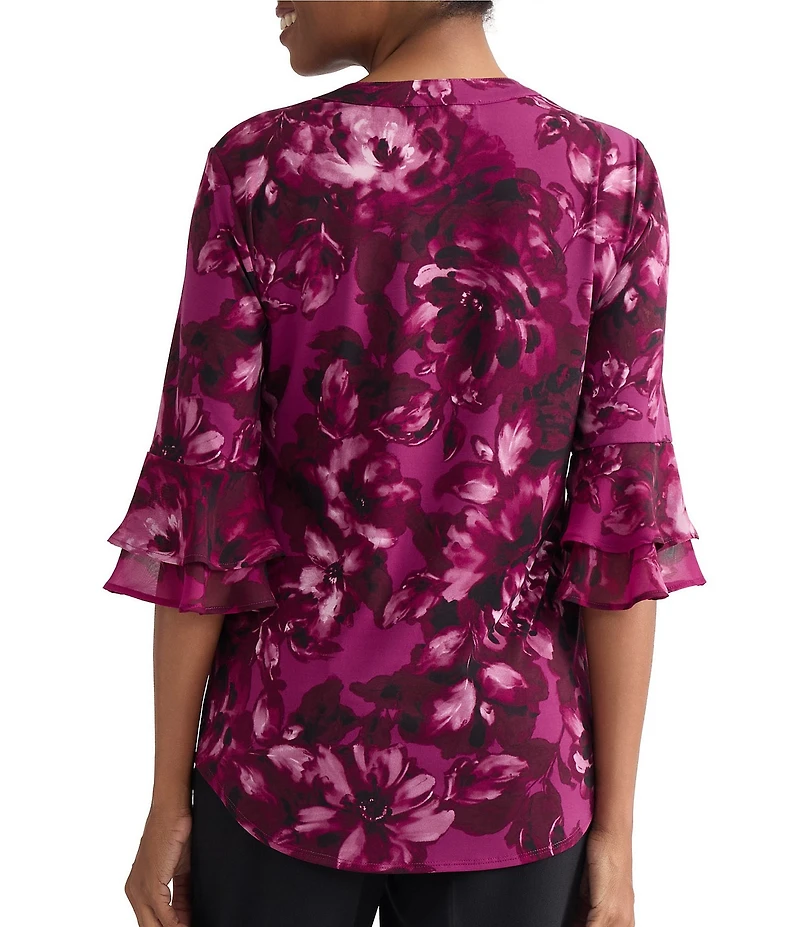 Kasper 3/4 Sleeve Printed Blouse