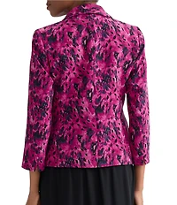 Kasper 3/4 Sleeve Printed One Button Jacket
