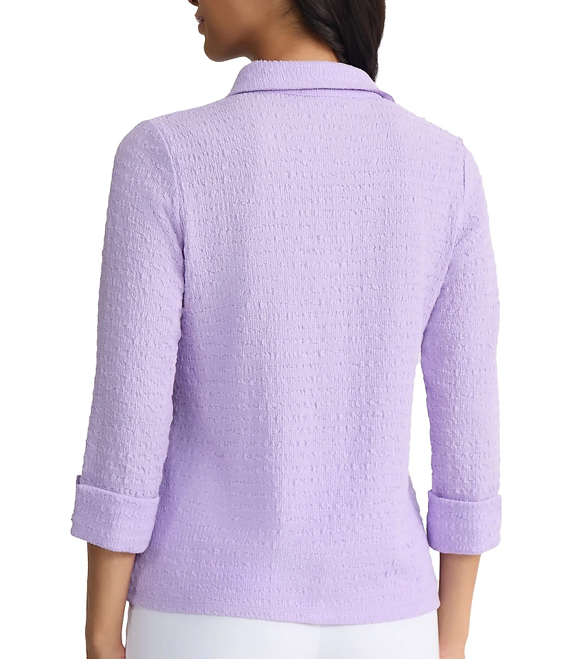 Kasper 3/4 Sleeve Split Cuff Button Front Shirt