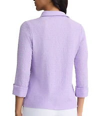 Kasper 3/4 Sleeve Split Cuff Button Front Shirt