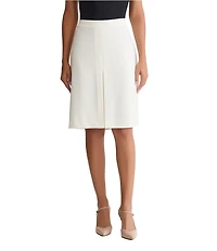 Kasper Box Pleat Front Crepe A-Line Skirt