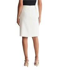 Kasper Box Pleat Front Crepe A-Line Skirt