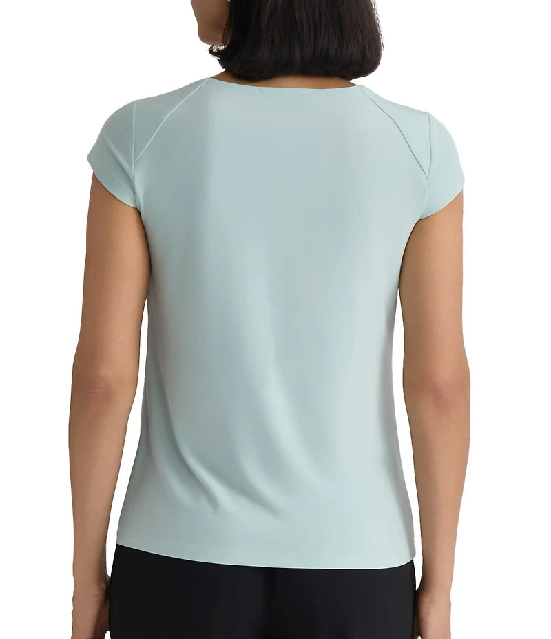 Kasper Cap Sleeve Cowl Neck Blouse
