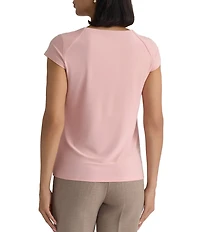 Kasper Cap Sleeve Cowl Neck Blouse