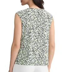 Kasper Cap Sleeve Keyhole Cami Blouse