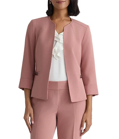 Kasper Cardigan With Pocket Trim Detail