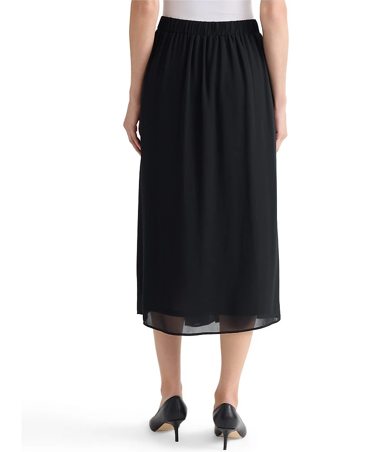 Kasper Chiffon A-Line Pleated Skirt