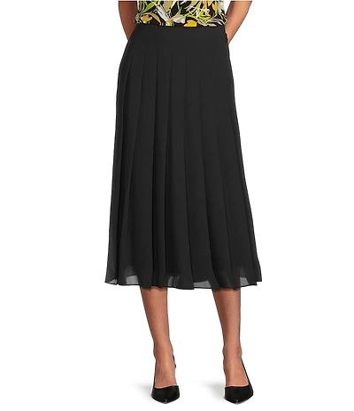 Kasper Chiffon Pleated Pull-On Skirt
