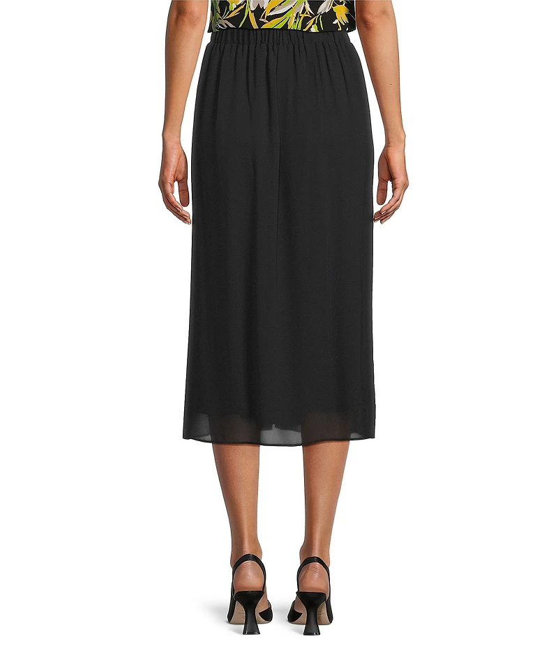 Kasper Chiffon Pleated Pull-On Skirt