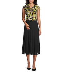 Kasper Chiffon Pleated Pull-On Skirt