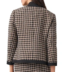 Kasper Combo Framed Collarless Long Sleeve Patch Pocket Jacket