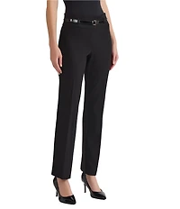 Kasper Compression High Rise Pull On Pant With Belt