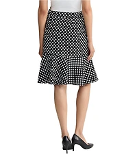 Kasper Coordinating Dotted Jacquard Slim To Flounce Midi Skirt