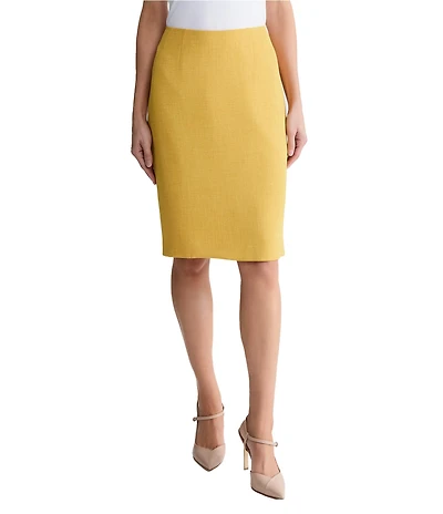 Kasper Crepe Midi Pencil Skirt