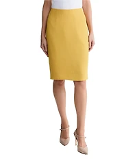 Kasper Crepe Midi Pencil Skirt