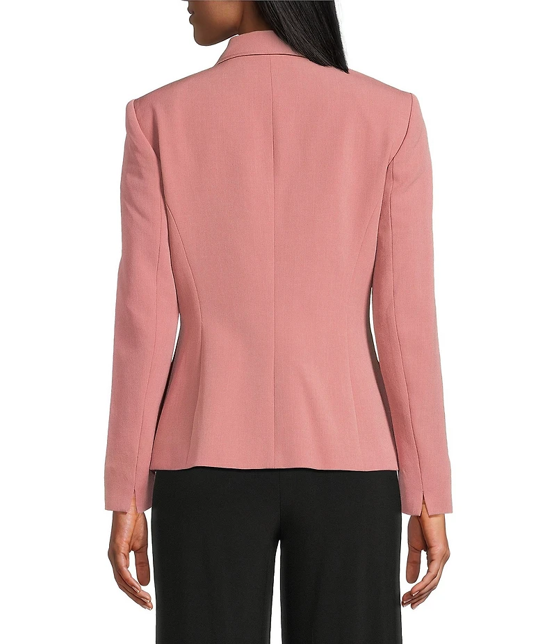 Kasper Crepe Notch Collar 1-Button Jacket