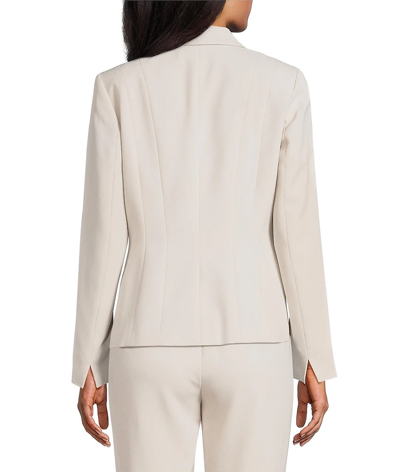 Kasper Crepe Panel Seamed One-Button Jacket