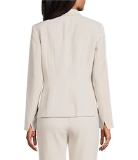 Kasper Crepe Panel Seamed One-Button Jacket
