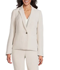 Kasper Crepe Panel Seamed One-Button Jacket