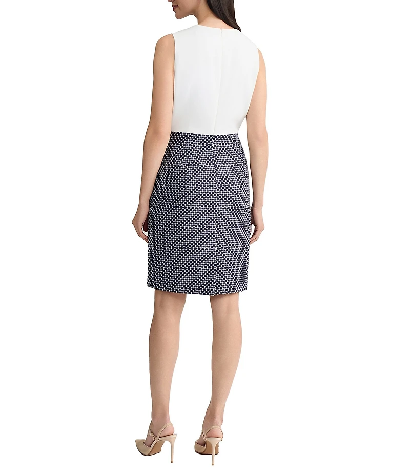 Kasper Crepe Plaid Sheath Dress
