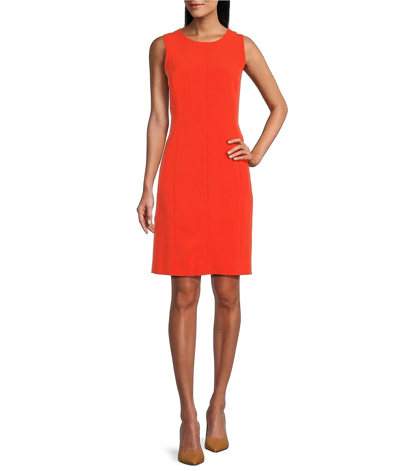 Kasper Crepe Sleeveless Multi Seam Sheath Dress