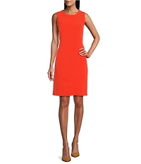 Kasper Crepe Sleeveless Multi Seam Sheath Dress