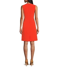 Kasper Crepe Sleeveless Multi Seam Sheath Dress