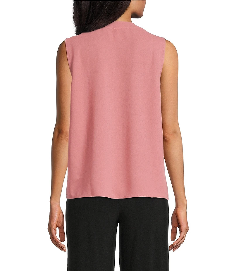 Kasper Crepe V-Neck Sleeveless Blouse
