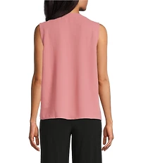 Kasper Crepe V-Neck Sleeveless Blouse
