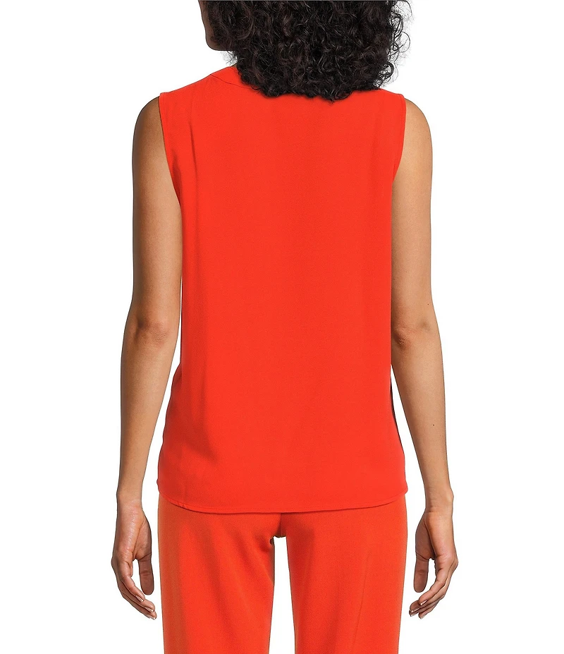 Kasper Crepe V-Neck Sleeveless Blouse