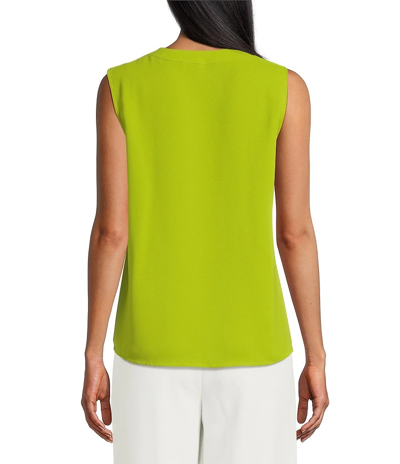 Kasper Crepe V-Neck Sleeveless Blouse