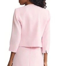 Kasper Embellished Crepe Long Sleeve Open Cardigan