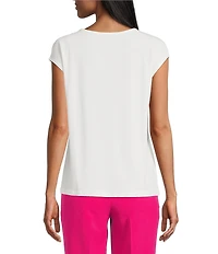 Kasper Extended Shoulder Scrunch Front Top