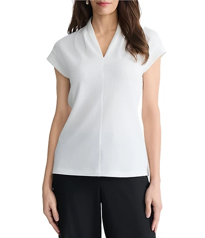 Kasper Extended Sleeve V Neck Blouse