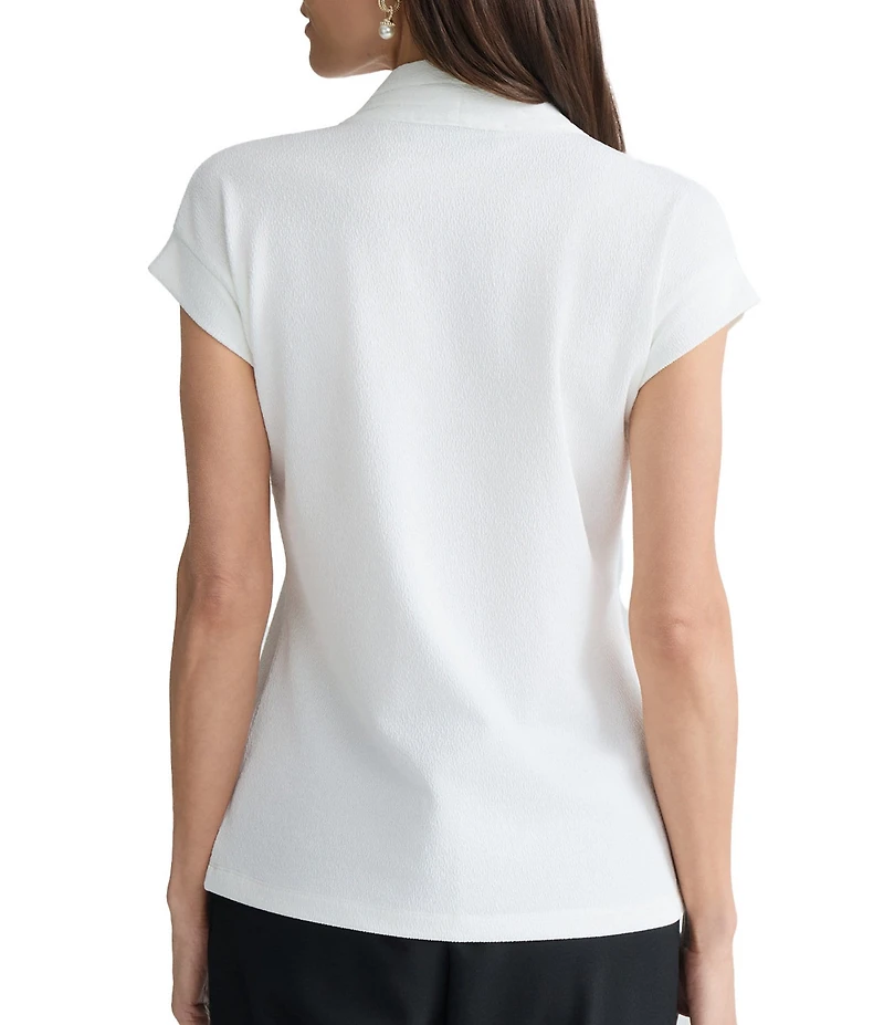 Kasper Extended Sleeve Funnel Neck Blouse